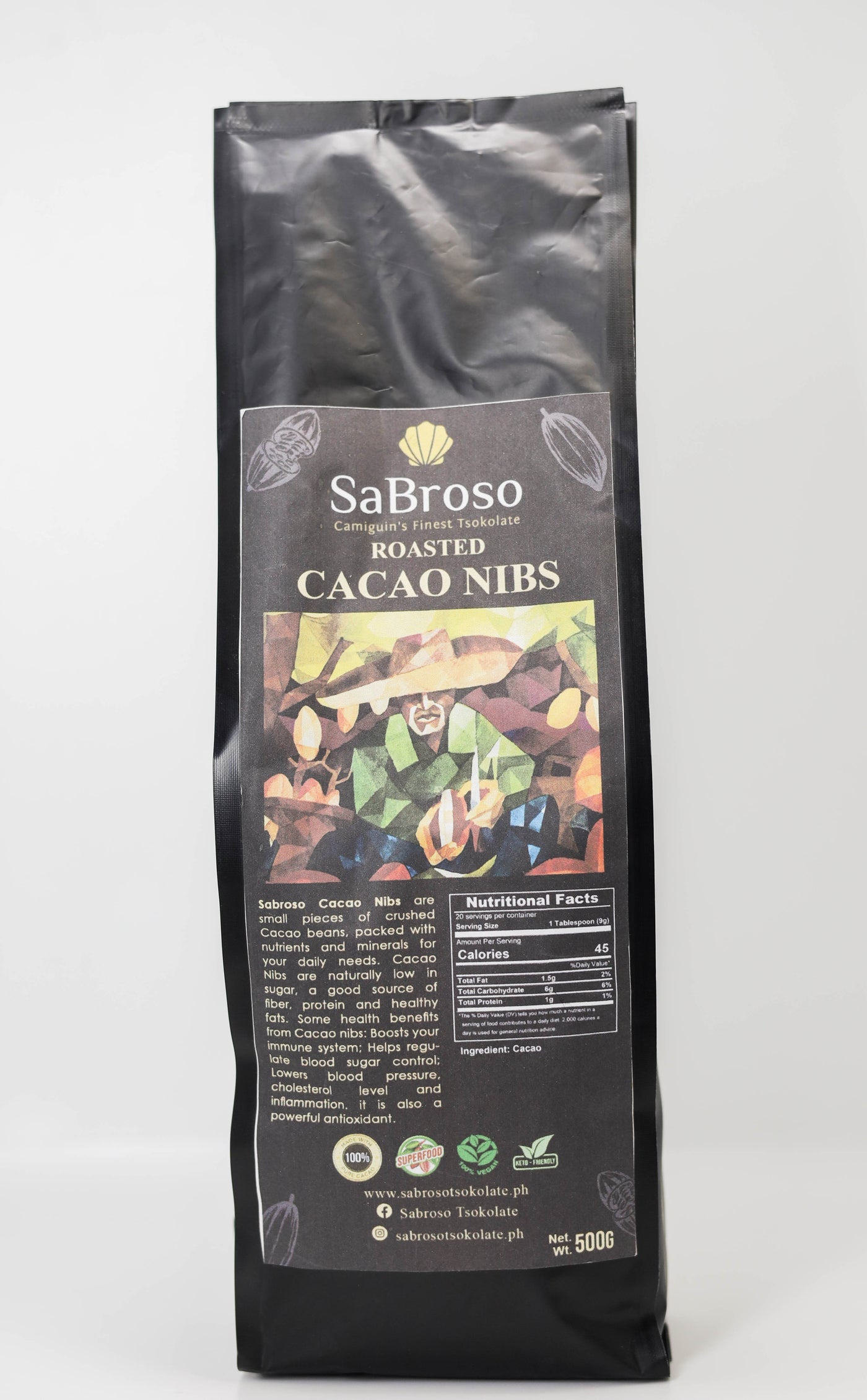 Pure Roasted Cacao Nibs - 500g